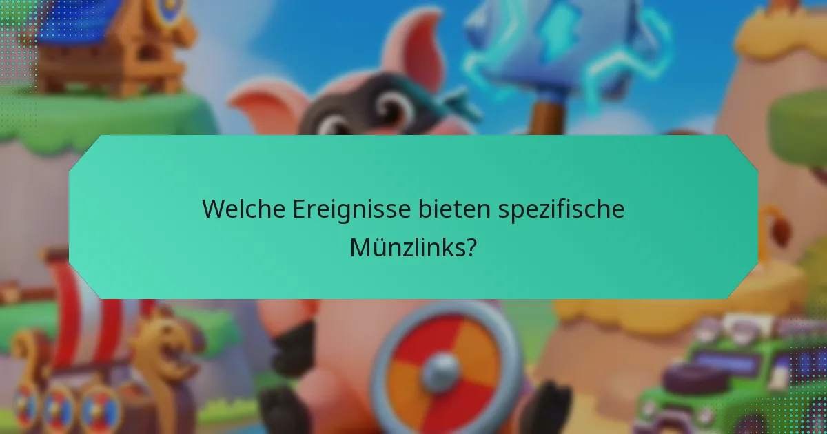 Welche Ereignisse bieten spezifische Münzlinks?