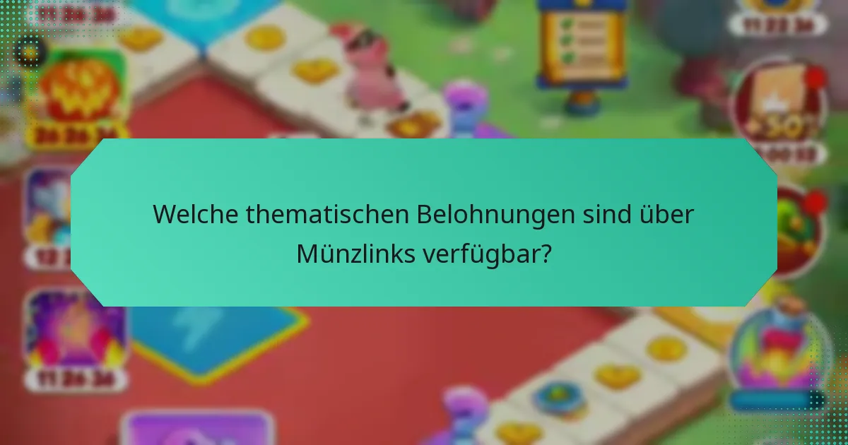 Welche thematischen Belohnungen sind über Münzlinks verfügbar?